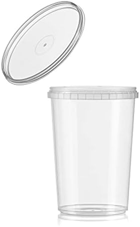 A. 32 oz. Okrugle prozirne posude za delikatese s poklopcima / spremnici za skladištenje hrane bez BPA koji se mogu slagati, otporni