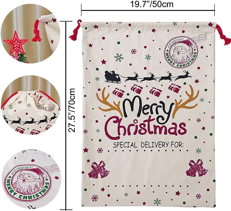 * božićne vrećice Djeda Božićnjaka platnene poklon vrećice personalizirane božićne vrećice s vrećicama s vrećicom za višekratnu upotrebu