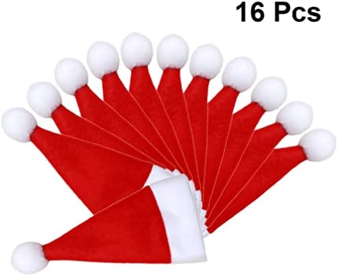 16pcs Božićni držači posuđa plišani šešir Djeda Mraza držač srebrnog posuđa džepovi Božićni središnji dijelovi ukrasi za posuđe Božićni