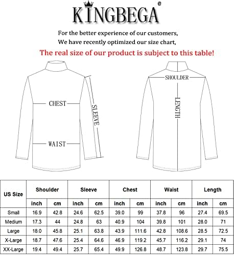 Kingbega muškarci redoviti fit Basic Lagana majica s dugim rukavima