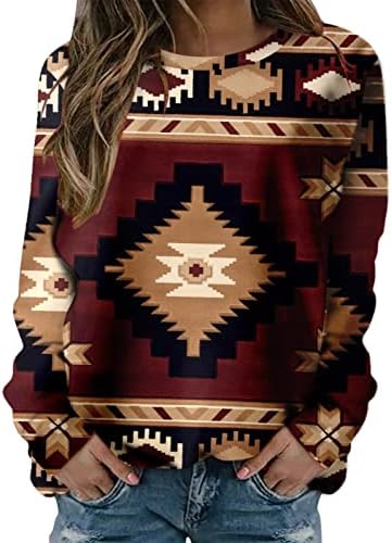 Twinghers bez kapuljača Ženske dukserice dukserice dugih rukava cvjetni print posada džemper za vrat jesen i zima