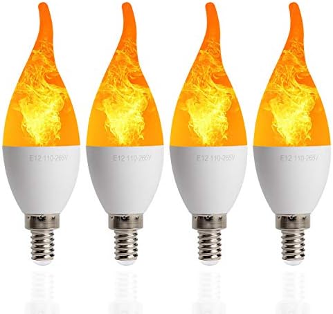 4 paketa LED žarulja za svijeće s treperavim plamenom, treperavi efekt od 2 vata, 3 načina osvjetljenja imitacija emulacije / općenito