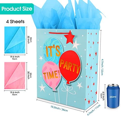 Poklon vrećice veliki set poklon vrećica - Rođendanska Poklon vrećica za tinejdžera, za muškarce i za njega-plave poklon vrećice s