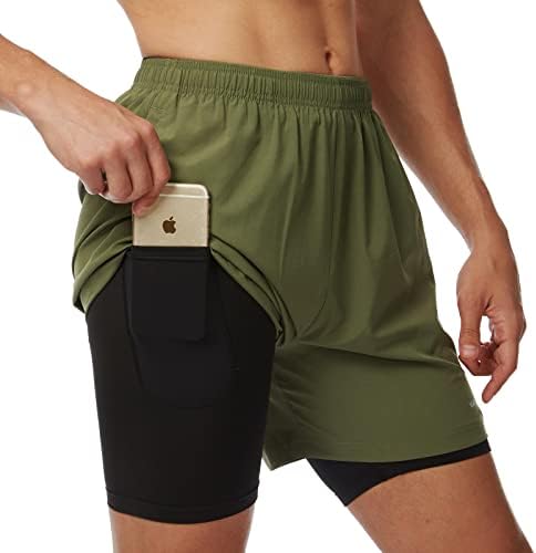 Muške kratke hlače za trčanje od 2 do 1 5 inča brzo suhe kratke hlače za vježbanje u teretani s džepom s patentnim zatvaračem