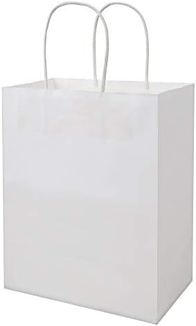 100 paketa srednje bijele boje i 100 paketa malih zelenih poklon papirnatih vrećica s ručkama