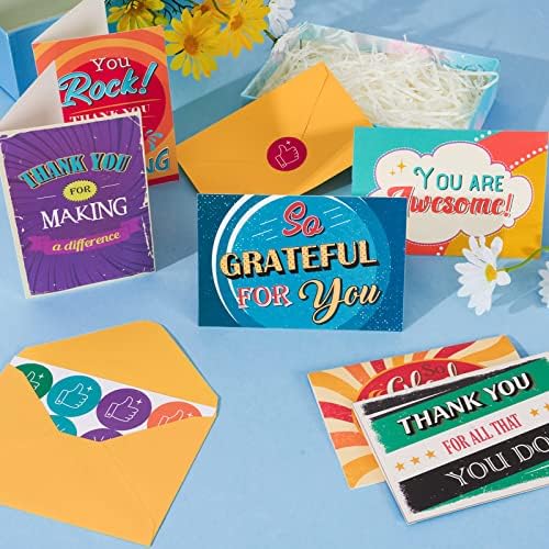 Kartice za zahvalnost zaposlenika Wernnsai - 24 zahvalnice s omotnicama i naljepnicama Šarene kartice za ohrabrenje za uvažavanje i