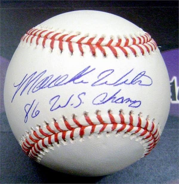 Mookie Wilson s autogramiranim bejzbol upisanim 86 WS šampiona - Autografirani bejzbols