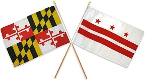 AES 12X18 12 X18 Veleprodaja Combo State Maryland & Washington DC Stick Flag