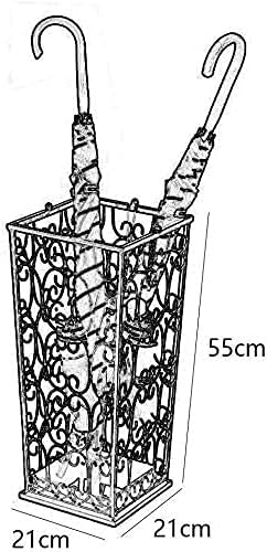 Lxdzxy kišobran kanta, krovni stalak kreativno kovano željezo savijanje kante za skladištenje hotela hotela, smeđa