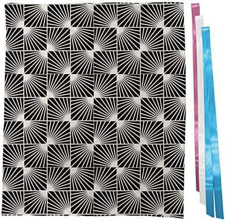 Mjesečeva karirana poklon vrećica od tkanine Moderni rešetkasti uzorak mozaične pruge umjetničke linije geometrijski ispis ilustracija