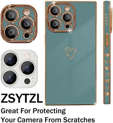 Zsytzl Kompatibilno s iPhone 14 Pro Max Square Case For Women Girl, sa slatkim ljubavnim okrivljenim rubnim odbojkom za zaštitu odbojnika