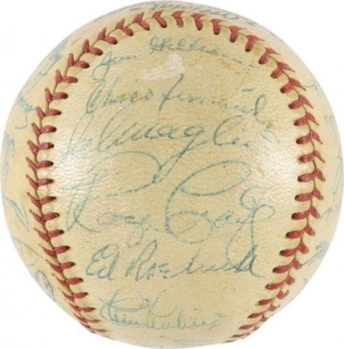Jackie Robinson Walter O'Malley 1956 Brooklyn Dodgers tim potpisao je bejzbol PSA - Autografirani bejzbol