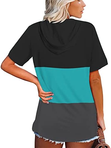 Minetom Ženske majice Blok u boji/čvrsti vrhovi kapuljača s kratkim rukavima Ljetne povremene majice