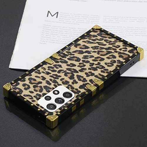 Heromiracle kompatibilan sa Samsung Galaxy A52 5G futrola leopard kvadratni rub Trunk luksuznu žensku poklopcu Phooper Box BUMPER GIRLLY