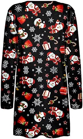 Kulywon Fashion Cardigan za žene padaju otvoreni prednji kardigan s džepovima casual božićni prasak laganog džempera
