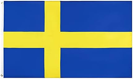 3x5ft švedske zastave Se Blue Yellow Cross Vivid Švedska zastava za vanjske školske bazene kućni ured itd.
