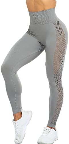 Yiarbid mrežice s visokim strukom za žene za kontrolu trbuha atletske teretane trčanje joga vježbanja hlača