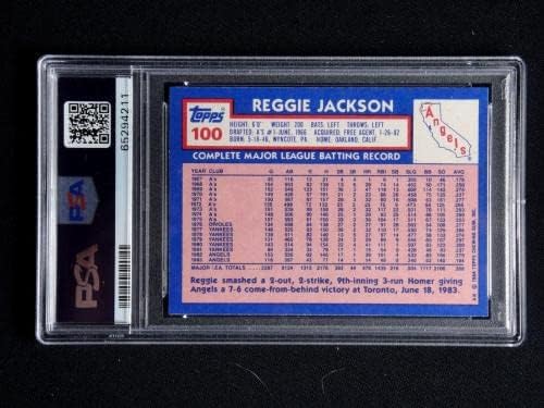 Reggie Jackson 1984 Topps Tiffany 100 PSA 8 NM -MT bejzbol kartice Angels Hof - Slabine bejzbol kartice