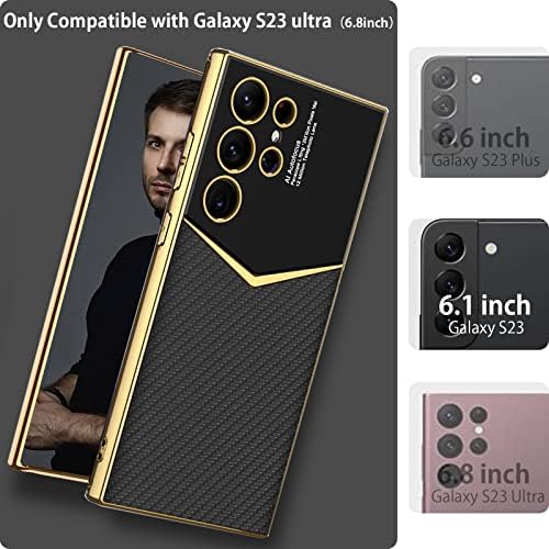 Ninki kompatibilan Samsung Galaxy S23 ultra kožna kućišta od ugljičnih vlakana, koža za elektropolje s mekim silikonskim TPU udarcem