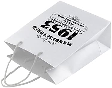 Poklon vrećice za odjeću za 70. Rođendan-bijeli papir s ručkom od užeta-ekološki prihvatljiva velika portretna poklon vrećica - izrađena