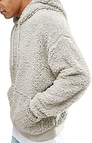 Runcati muški muški šerpa pulover kapuljača duksevi duksevi s dugim rukavima u prednji džep nadmašuju zimska kapuljača