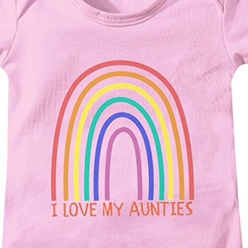 Novorođena dječja odjeća za dojenčad odjeća za dugicu dugin volim svoje Anties Baby Playsuit za 0 za djevojčice Ljetne odjeće