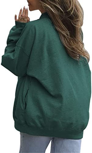 Ženske predimenzionirane dukseve duge rukave ležerne labave kapljice ramena obični pulover s bočnim džepom