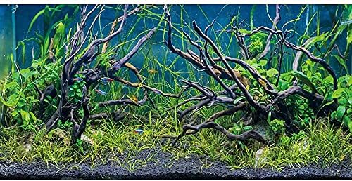 Pozadina akvarija tropske ribe od 30 do 18 inča riječno i Jezersko korito vodena biljka podvodna grana stabla akvarijska pozadina vinil