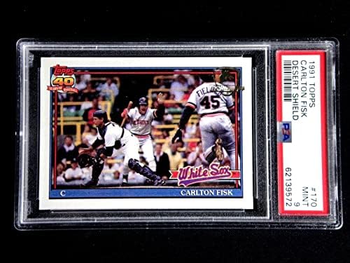 Carlton Fisk PSA 9 MINT 1991 Topps Desert Shield Card 170 Baseball Hof rijetko! - Slabe od bejzbol kartice