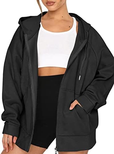 Laslulu ženske zip up Hoodies Fleece obložena jakna Atletske dukseve dugih rukava džemper za kapuljače s kapuljačom