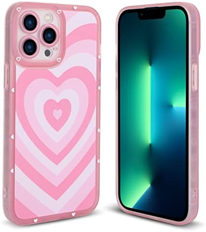 Ook Soft Case za iPhone 13 Pro All okrugli šok Zaštita apsorpcije Fleksibilnog TPU poklopca s ružičastim dizajnom srca anti -ogrebotina