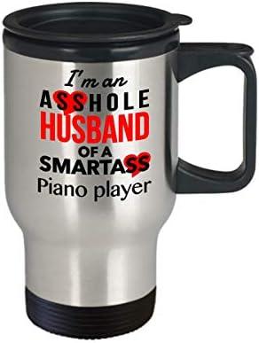 Ja sam šupak suprug SmartAss klavirskog igrača smiješne putničke kave, Valentinovo za rođendan božićni poklon Ideja za muža od supruge