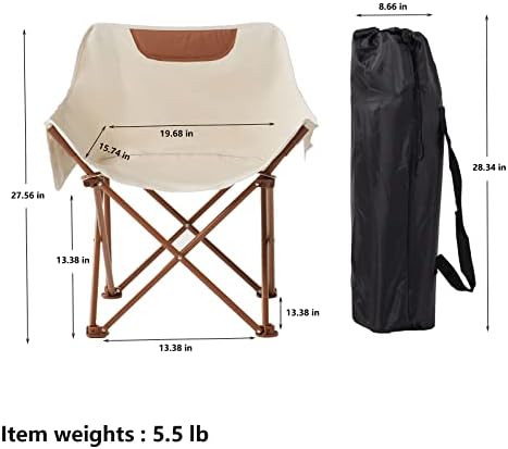 TOSAMC sklopive stolice teške potpore 350 lbs mjesečeve stolice s nosačem bijela