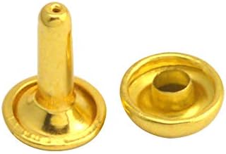 Wuuycoky Golden Double CAP Gljive za zakovice metala kapica 9 mm i post 10 mm pakiranje od 100 setova