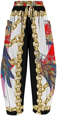 Urvip ženske boho hippie harem hlače visokog struka vintage uzorka trenerke joge 90s goth baggy casual hlače