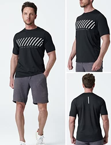 5 pakiranja muških aktivnih majica s brzim sušenjem s okruglim vratom / veleprodaja sportskih majica za trčanje u teretani s kratkim