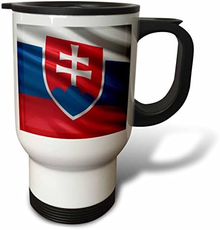 3Drose zastava Slovačke mahanja u šalici za putničke vjetra, od 14 unci, nehrđajući čelik