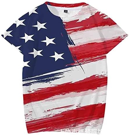 Ljetna muška majica Muške majice majice Muška majica s grafičkim printom od 3 inča ljetni vrh SAD-a američka zastava Srednja majica
