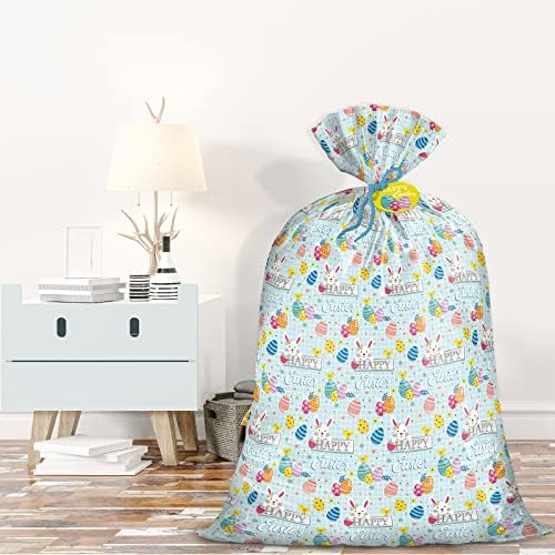 Velika plastična poklon vrećica od 56 - dizajn uskršnjeg zeca i uskršnjih jaja za Uskrs, rođendan, praznik, zabavu, proslavu - 56 u