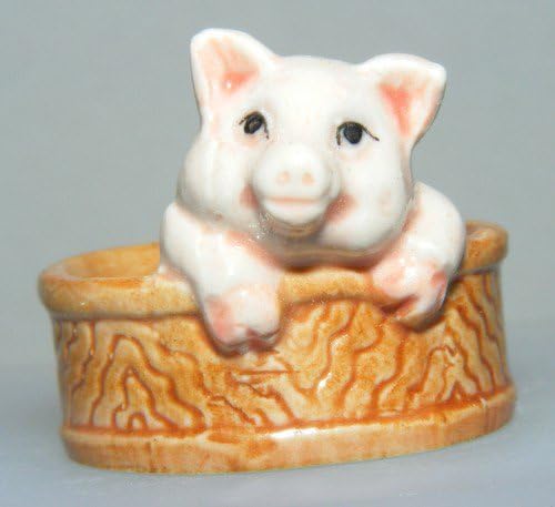 Svinjska ružičasta u zdjelici za kupanje koja vas čeka super mini figurica nova porculana Klima K010A