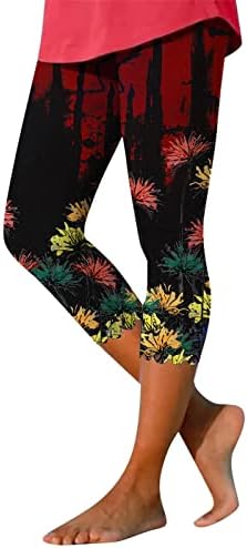 Jesenske gamaše veličine plus za žene, ženske Ležerne udobne rastezljive hlače s printom visokog struka, rastezljive hlače za visoke