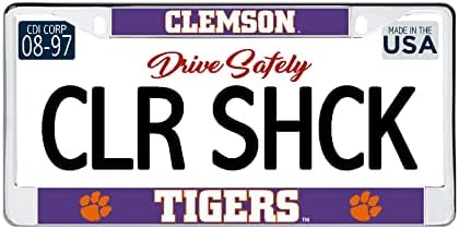 Colorshock Clemson tigrovi obojeni metalni okvir registarskih tablica, ljubičasta