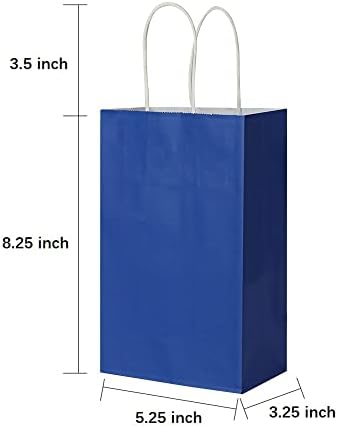 50 pakiranja malih poklon vrećica od plavog i žutog kraft papira s ručkama na veliko