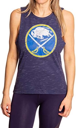 Calhoun NHL ekipa ženskog tima logotip posada vrat svemira obojena majica s rukavima bez rukava