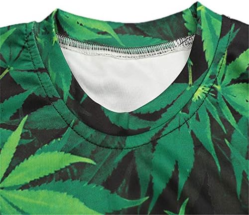 Ležerna ulična majica i hlače s printom od zelene konoplje, korov, 3-inčna majica s okruglim vratom, puloveri, Muška Ženska Trenirka