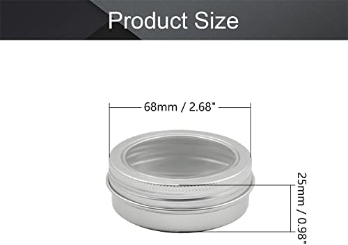 1kom okrugle aluminijske limenke limenka s metalnim poklopcem na vijak 60ml / 2oz posude, 68 * 25mm srebrne boje aluminijske posude