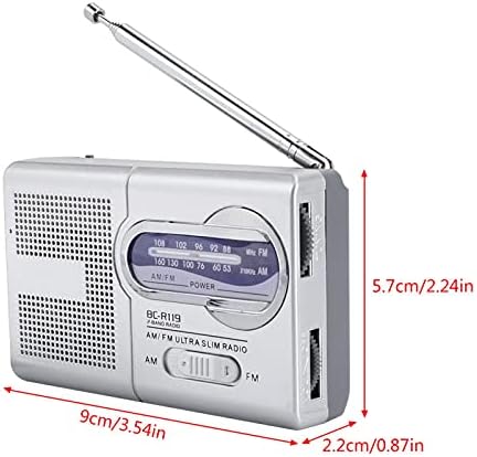 Prijenosni radio, baterija AM FM Tranzistor Radio s zvučnicima visokih performansi, nema kompliciranih operacija džepni radiji za hodanje