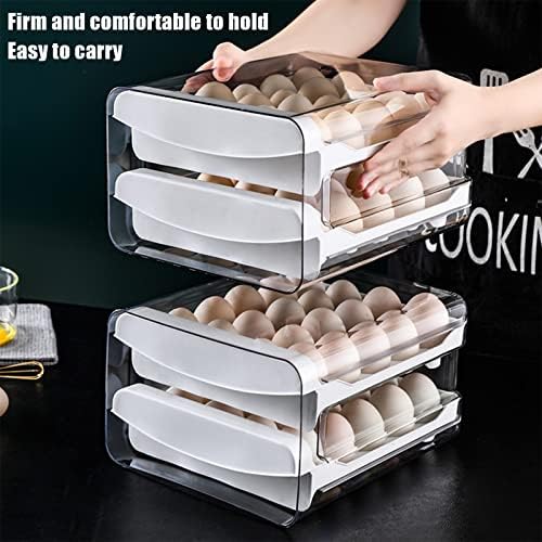 Prozirni akrilni organizatori i skladišni prostori za prikladnu ladicu hladnjak 40-slojna jaja dizajn kućanstva za dohvaćanje dvostrukih