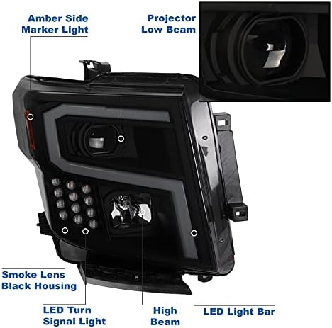 Prednja svjetla projektora s LED žaruljama Crna / dimna svjetla s plavom bojom od 6,25 kompatibilna su od . do 2019.