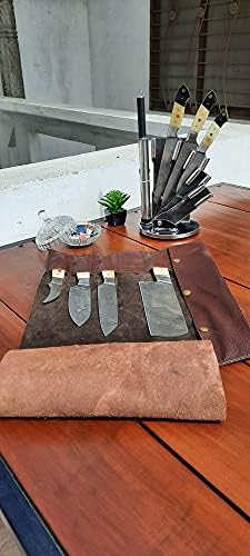 Torba za kuharske noževe / putna torba za kuharske noževe / rola za noževe od prave kože / torba za pohranu s ručkama Torbica za nošenje